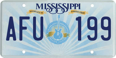 MS license plate AFU199