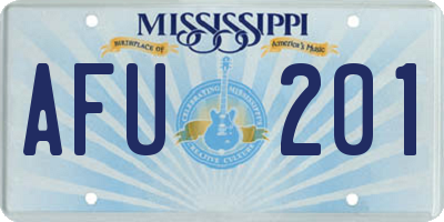 MS license plate AFU201