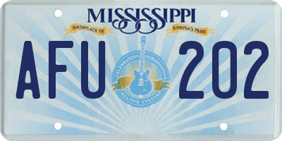 MS license plate AFU202