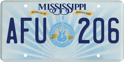 MS license plate AFU206