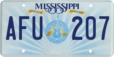 MS license plate AFU207