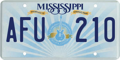 MS license plate AFU210