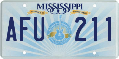 MS license plate AFU211