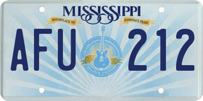 MS license plate AFU212