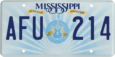 MS license plate AFU214