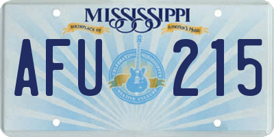 MS license plate AFU215