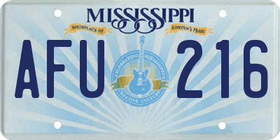 MS license plate AFU216