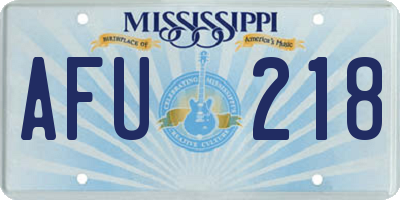 MS license plate AFU218