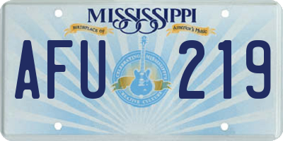 MS license plate AFU219