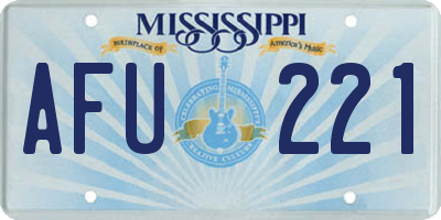 MS license plate AFU221