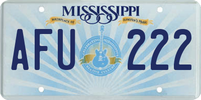 MS license plate AFU222