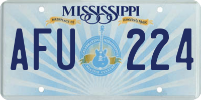 MS license plate AFU224