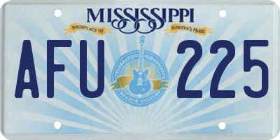 MS license plate AFU225