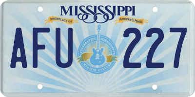 MS license plate AFU227