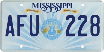 MS license plate AFU228