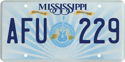 MS license plate AFU229