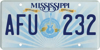 MS license plate AFU232