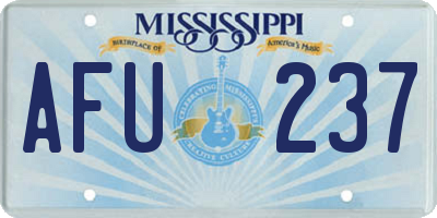 MS license plate AFU237