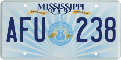 MS license plate AFU238