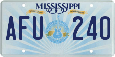 MS license plate AFU240