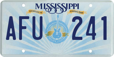 MS license plate AFU241