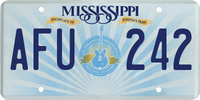 MS license plate AFU242