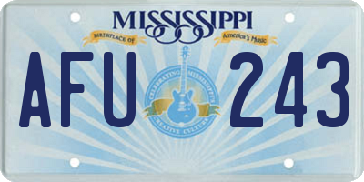 MS license plate AFU243
