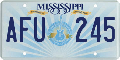 MS license plate AFU245
