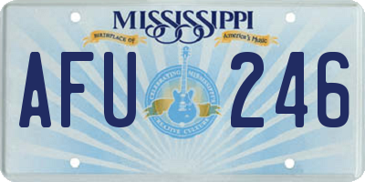 MS license plate AFU246