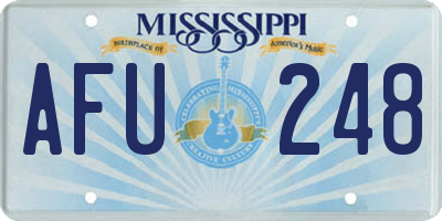 MS license plate AFU248