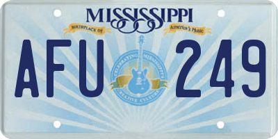 MS license plate AFU249