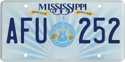 MS license plate AFU252