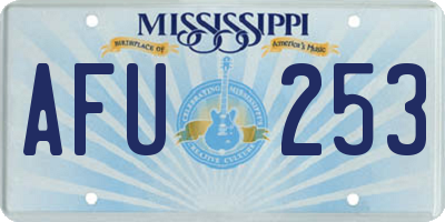 MS license plate AFU253