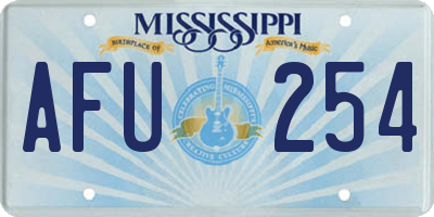 MS license plate AFU254