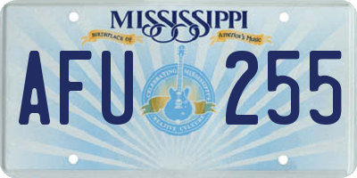 MS license plate AFU255