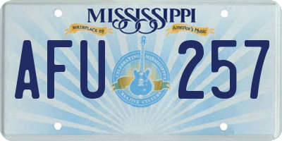 MS license plate AFU257