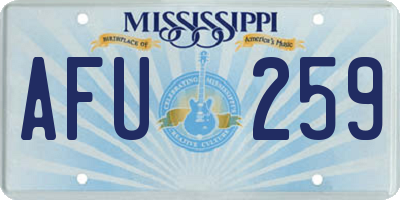 MS license plate AFU259