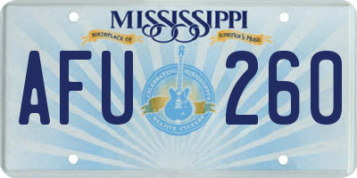 MS license plate AFU260
