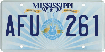 MS license plate AFU261