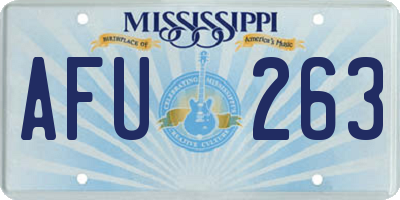 MS license plate AFU263