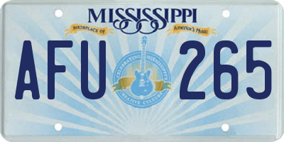 MS license plate AFU265
