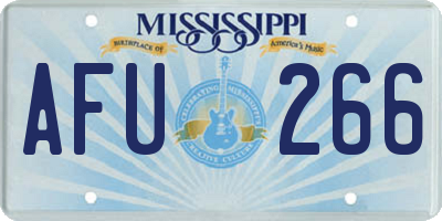 MS license plate AFU266
