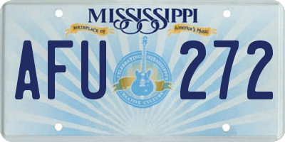 MS license plate AFU272