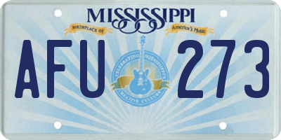 MS license plate AFU273