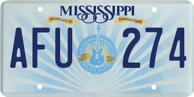 MS license plate AFU274