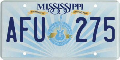 MS license plate AFU275