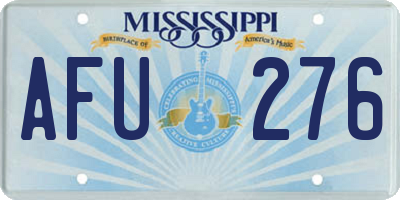 MS license plate AFU276