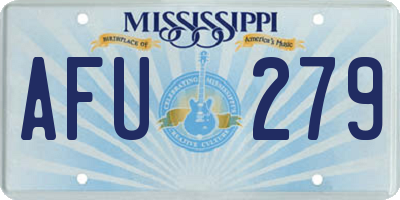 MS license plate AFU279