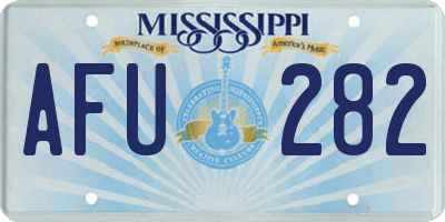 MS license plate AFU282