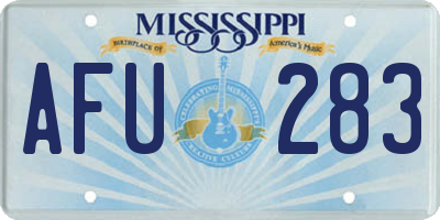MS license plate AFU283